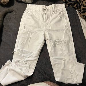AE Original distressed mom jeans
